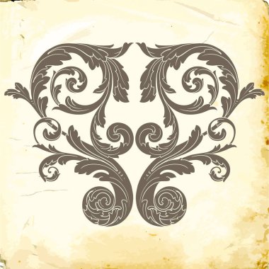 Tasarım için vintage elementlerin vektör barok 'u. 