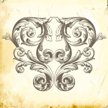 Tasarım için vintage elementlerin vektör barok 'u. 