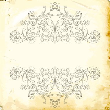 Tasarım için vintage elementlerin vektör barok 'u. 