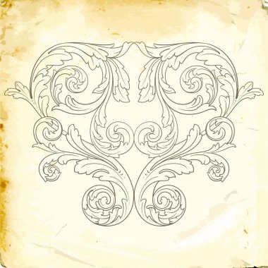 Tasarım için vintage elementlerin vektör barok 'u. 