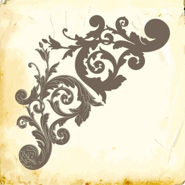 Tasarım için vintage elementlerin vektör barok 'u. 