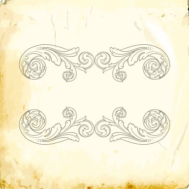 Tasarım için vintage elementlerin vektör barok 'u. 