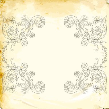 Tasarım için vintage elementlerin vektör barok 'u. 