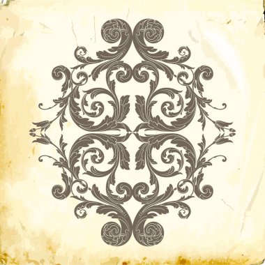 Tasarım için vintage elementlerin vektör barok 'u. 