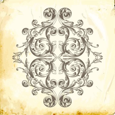 Tasarım için vintage elementlerin vektör barok 'u. 