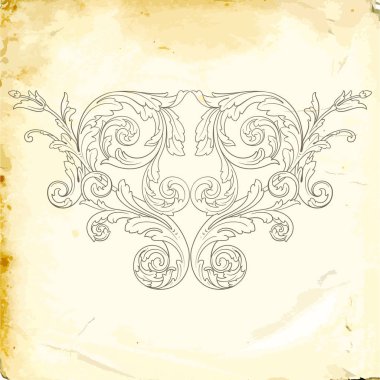 Tasarım için vintage elementlerin vektör barok 'u. 