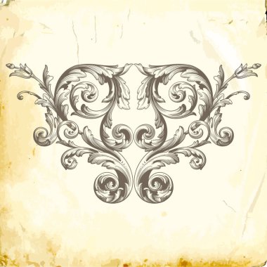 Tasarım için vintage elementlerin vektör barok 'u. 