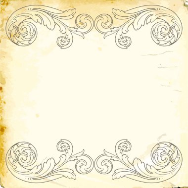 Tasarım için vintage elementlerin vektör barok 'u. 