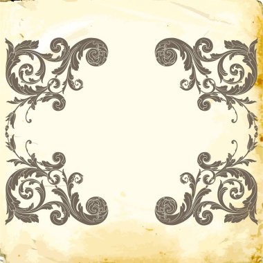 Tasarım için vintage elementlerin vektör barok 'u. 