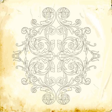 Tasarım için vintage elementlerin vektör barok 'u. 