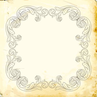 Tasarım için vintage elementlerin vektör barok 'u. 