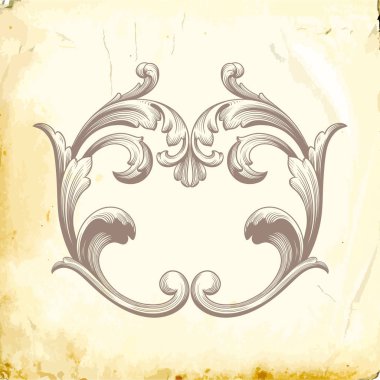 Tasarım için vintage elementlerin vektör barok 'u. 