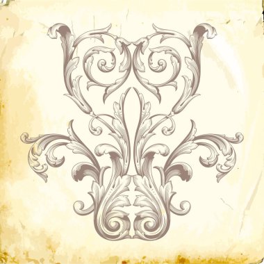 Tasarım için vintage elementlerin vektör barok 'u. 