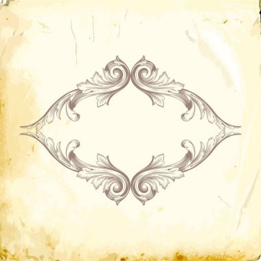 Tasarım için vintage elementlerin vektör barok 'u. 