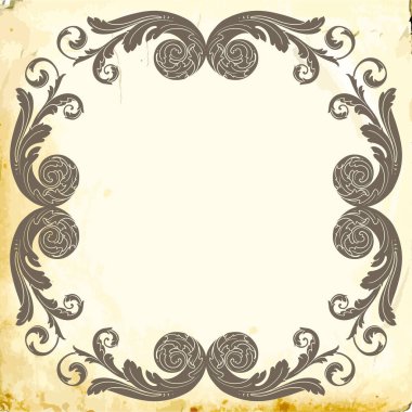 Tasarım için vintage elementlerin vektör barok 'u. 