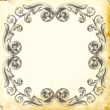 Tasarım için vintage elementlerin vektör barok 'u. 