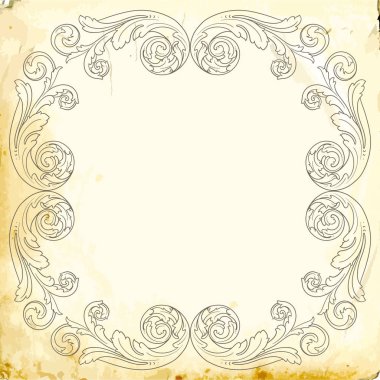 Tasarım için vintage elementlerin vektör barok 'u. 