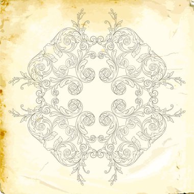 Tasarım için vintage elementlerin vektör barok 'u. 