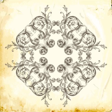 Tasarım için vintage elementlerin vektör barok 'u. 