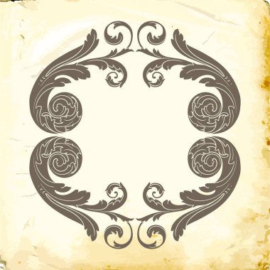 Tasarım için vintage elementlerin vektör barok 'u. 