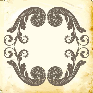 Tasarım için vintage elementlerin vektör barok 'u. 