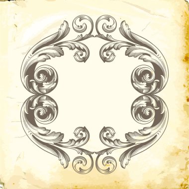 Tasarım için vintage elementlerin vektör barok 'u. 