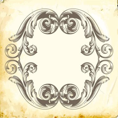 Tasarım için vintage elementlerin vektör barok 'u. 