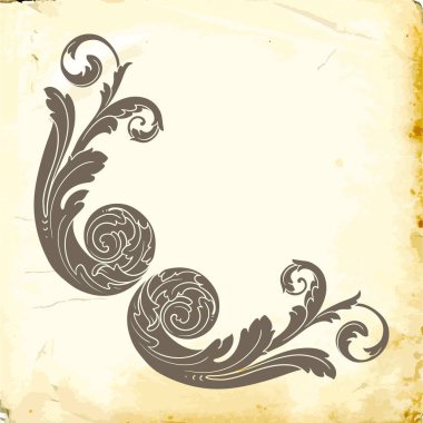 Tasarım için vintage elementlerin vektör barok 'u. 