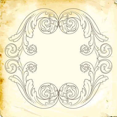 Tasarım için vintage elementlerin vektör barok 'u. 