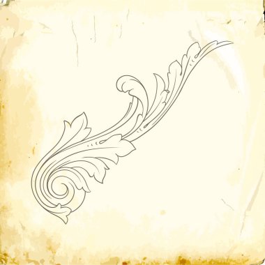 Tasarım için vintage elementlerin vektör barok 'u. 