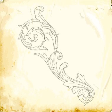 Tasarım için vintage elementlerin vektör barok 'u. 