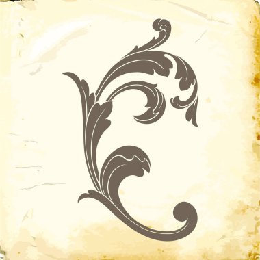 Tasarım için vintage elementlerin vektör barok 'u. 