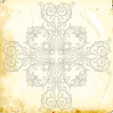 Tasarım için vintage elementlerin vektör barok 'u. 