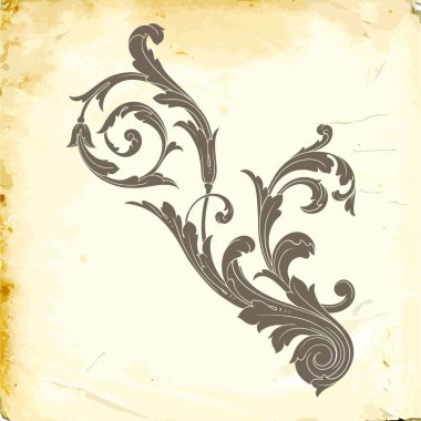 Tasarım için vintage elementlerin vektör barok 'u. 