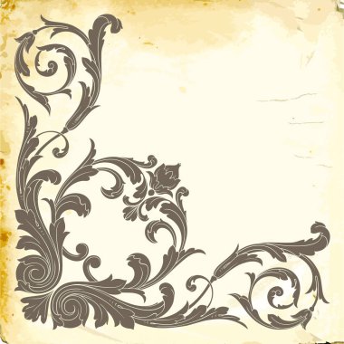 Tasarım için vintage elementlerin vektör barok 'u. 