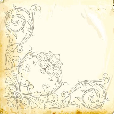 Tasarım için vintage elementlerin vektör barok 'u. 