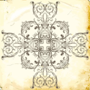 Tasarım için vintage elementlerin vektör barok 'u. 