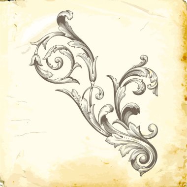 Tasarım için vintage elementlerin vektör barok 'u. 