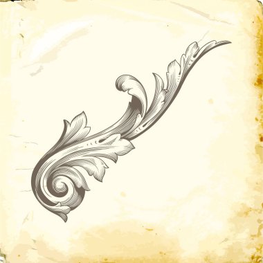 Tasarım için vintage elementlerin vektör barok 'u. 