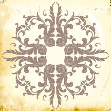 Tasarım için vintage elementlerin vektör barok 'u. 