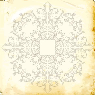 Tasarım için vintage elementlerin vektör barok 'u. 