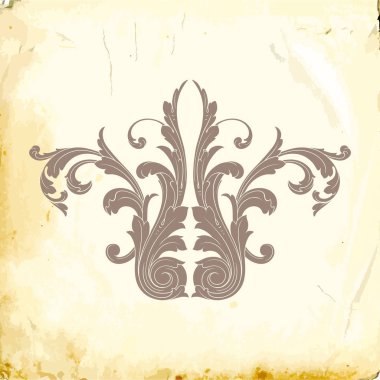 Tasarım için vintage elementlerin vektör barok 'u. 