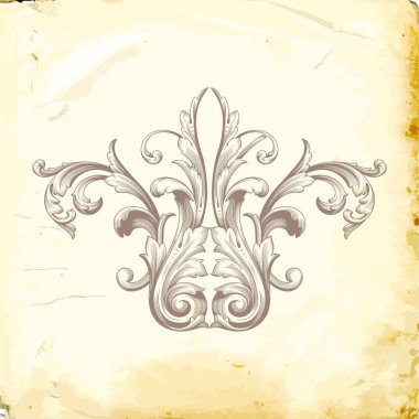 Tasarım için vintage elementlerin vektör barok 'u. 