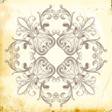 Tasarım için vintage elementlerin vektör barok 'u. 