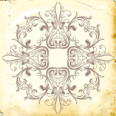 Tasarım için vintage elementlerin vektör barok 'u. 