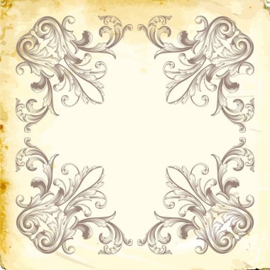 Tasarım için vintage elementlerin vektör barok 'u. 