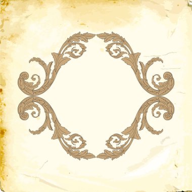 Tasarım için vintage elementlerin vektör barok 'u. 