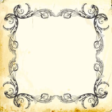 Tasarım için vintage elementlerin vektör barok 'u. 