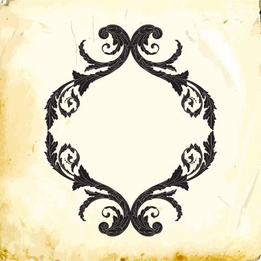 Tasarım için vintage elementlerin vektör barok 'u. 