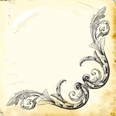 Tasarım için vintage elementlerin vektör barok 'u. 